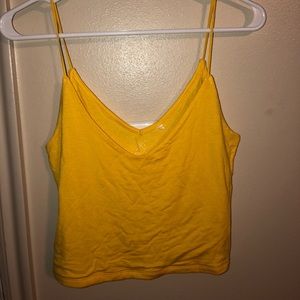 yellow cropped tank top